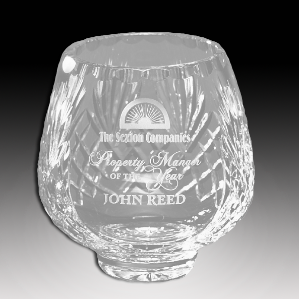 Lead Crystal Footed Rose Bowl