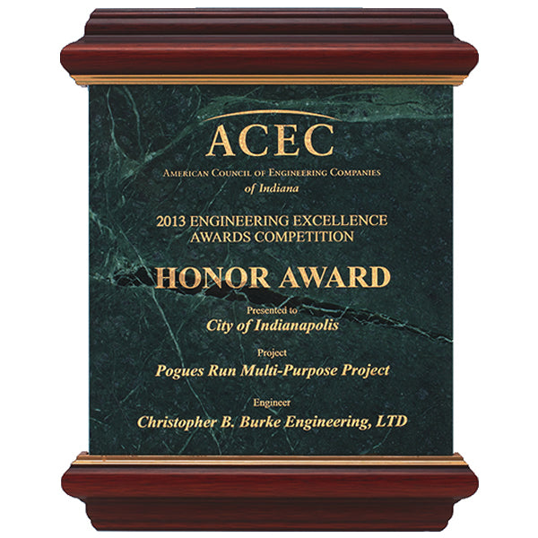 Mahogany Wood and Marble Panel-8x10