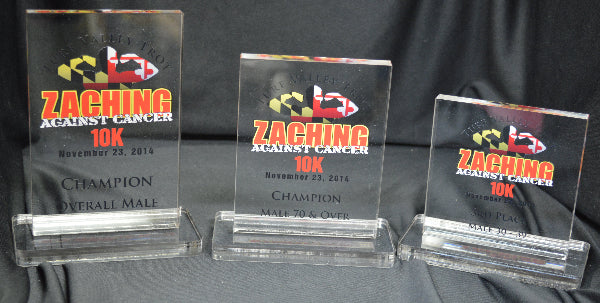 ACRYLIC AWARDS ON CLEAR ACRYLIC BASES TURF VALLEY MARYLAND