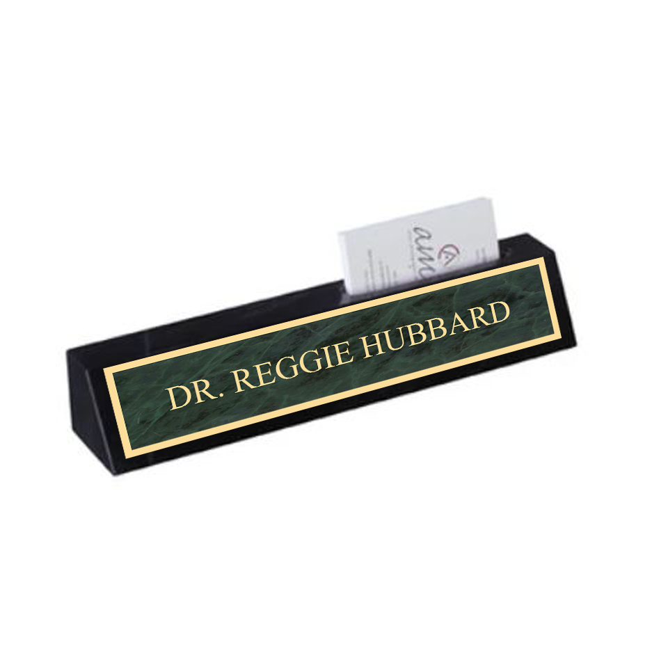 Marble Desk Wedge with Business Card Holder