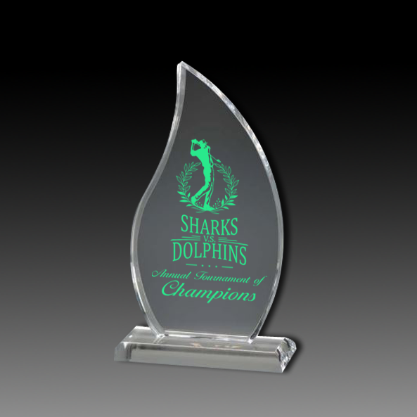 Flame Shaped Acrylic on Base