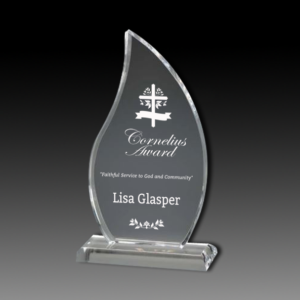 Flame Shaped Acrylic on Base