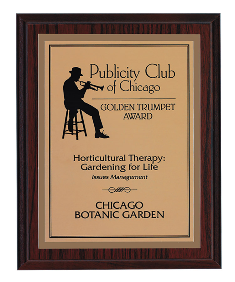 Cherry-finish Plaque with Plate