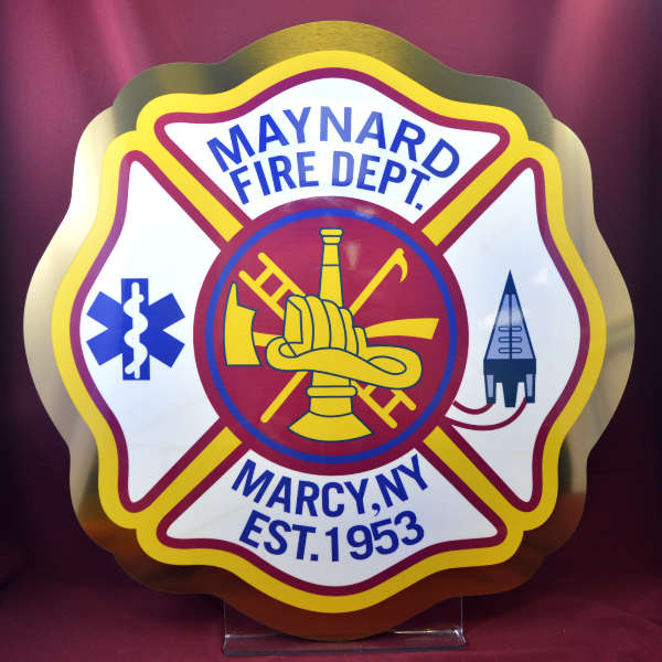 15" Diameter Hard Board Podium Seal with Full Color Imprint and Velcro for hanging