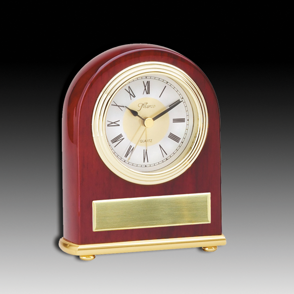 Piano Finish Rosewood Dome Clock 4" x 5"