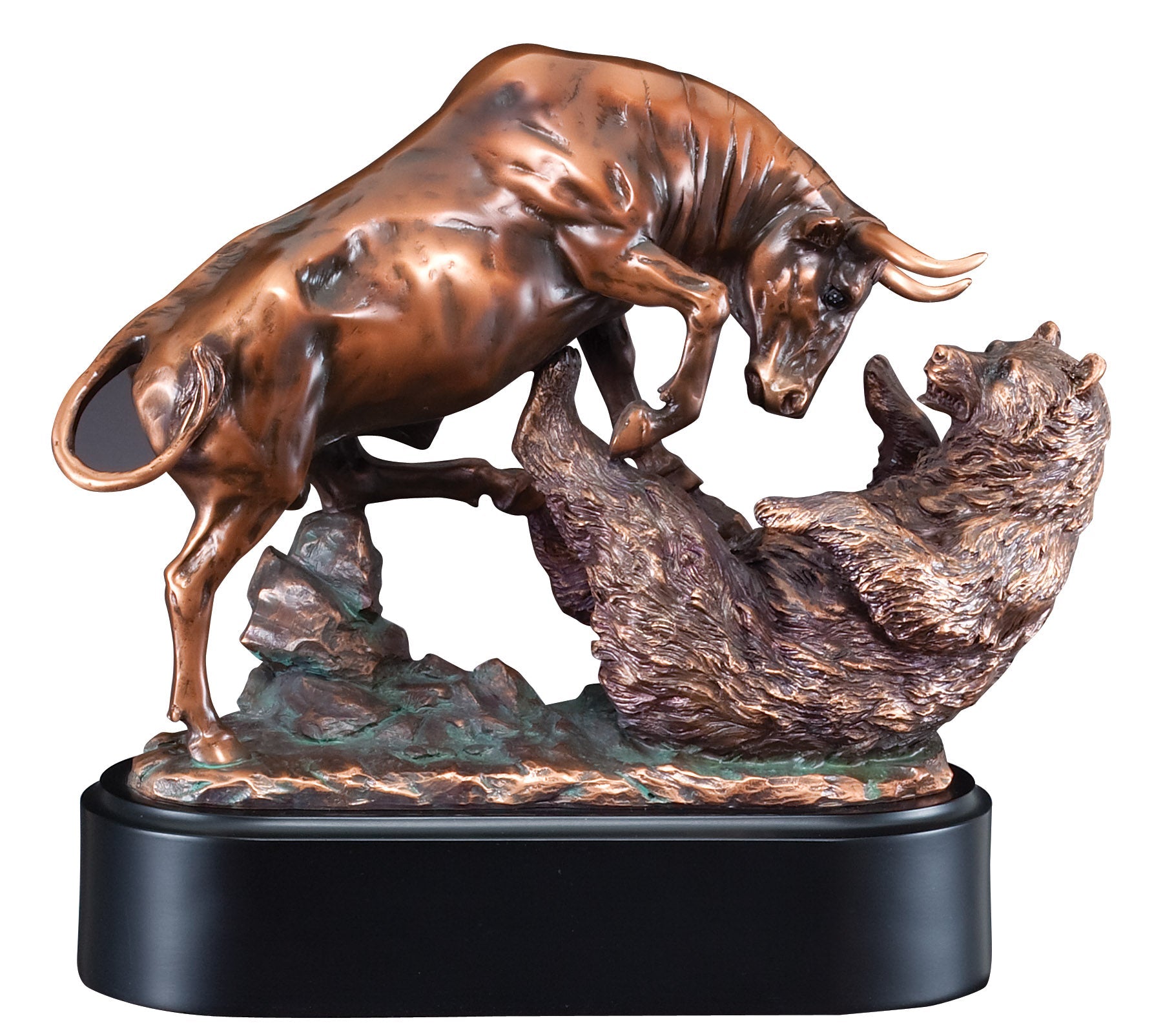 BULL AND BEAR 10" X 9.5" RESIN