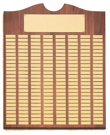 Perpetual Walnut Plaque with Scroll Top - 200 Plates
