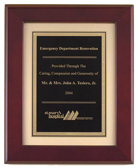 Rosewood Piano Finish Plaque With Florentine Plate