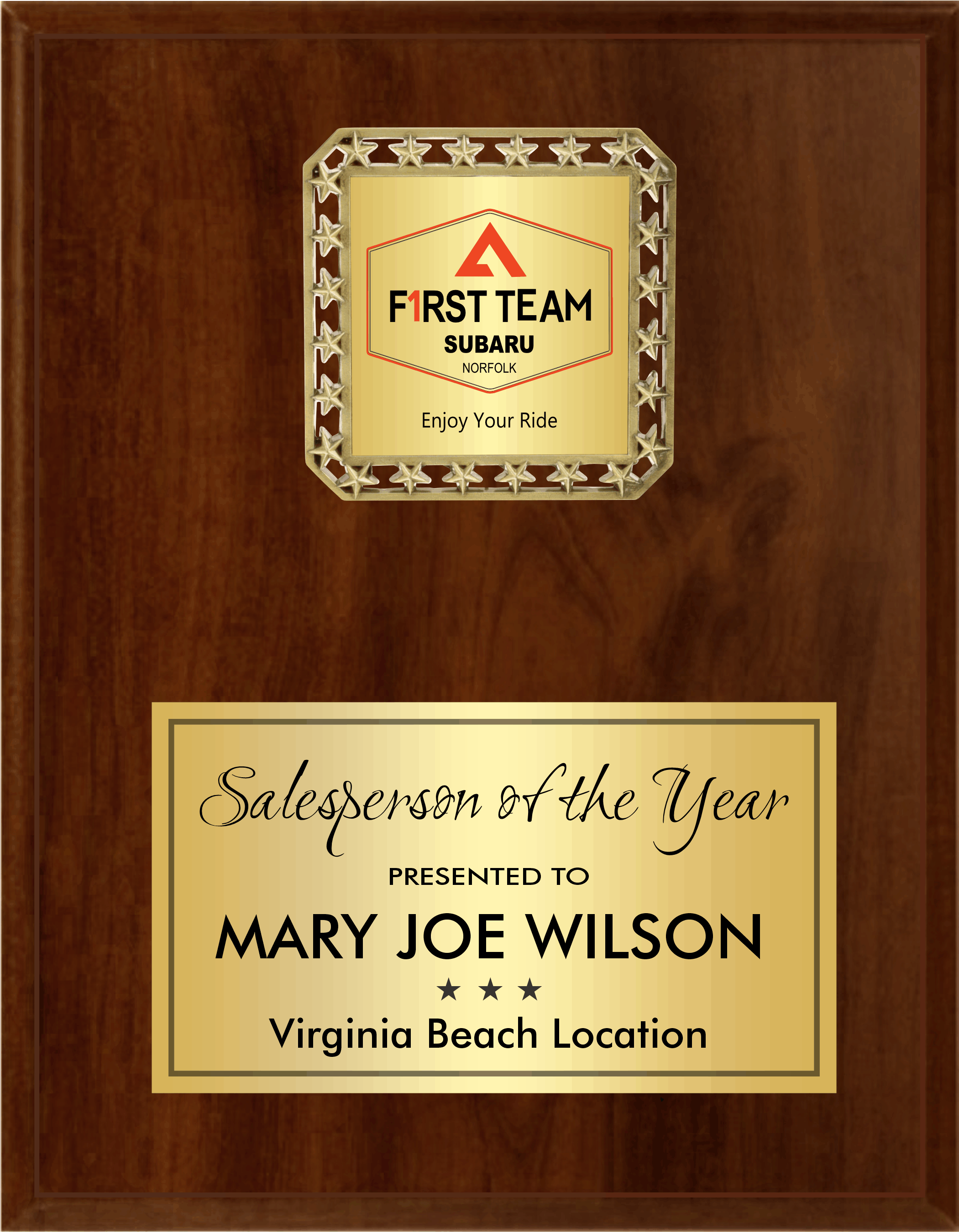 Square Star Medallion Plaque