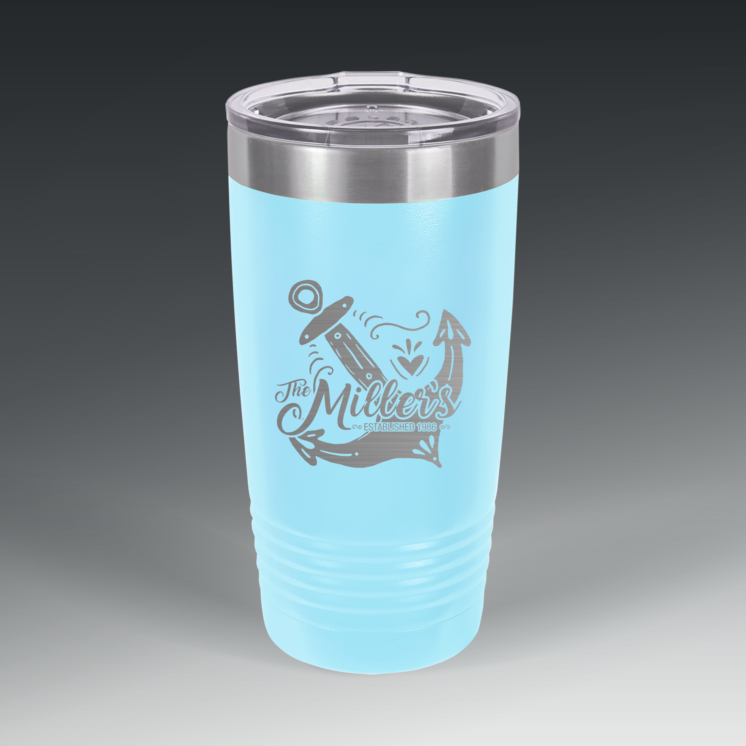 Polar Camel 20 oz. Vacuum Insulated Ringneck Tumbler with Clear Lid