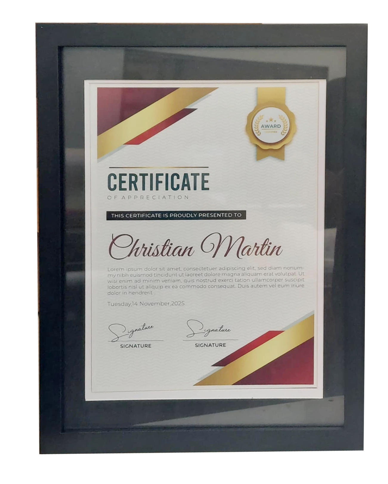 Thin Black Frame 11"x14" with double matts