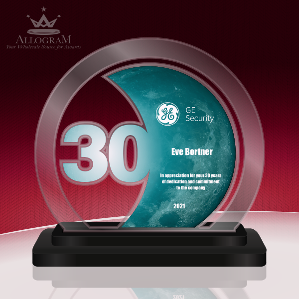 Years of Service Acrylic Circle in choice of color