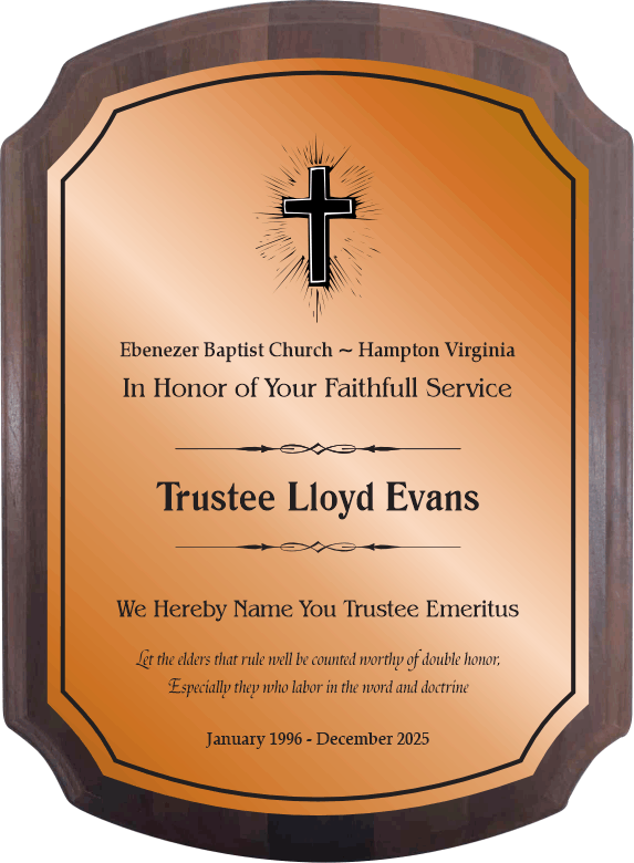 Airflyte American Walnut Plaque with Clipped Corner Design