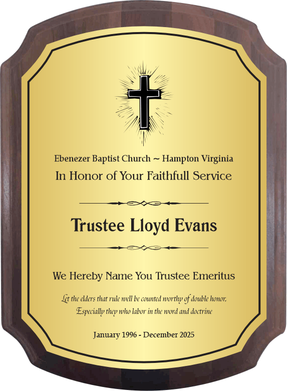 Airflyte American Walnut Plaque with Clipped Corner Design