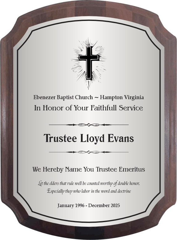 Airflyte American Walnut Plaque with Clipped Corner Design