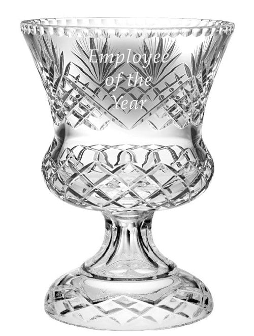 Lead Crystal Giant Vase on optional black Pianowood Base