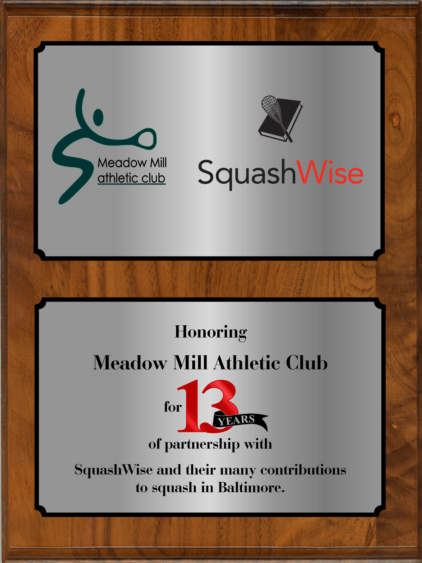 Simulated Walnut Plaque with Dual Plates