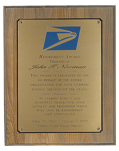 Walnut Plaque with full plate