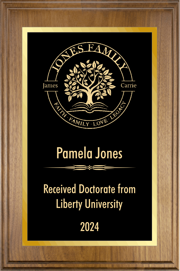 Walnut Plaque with full plate