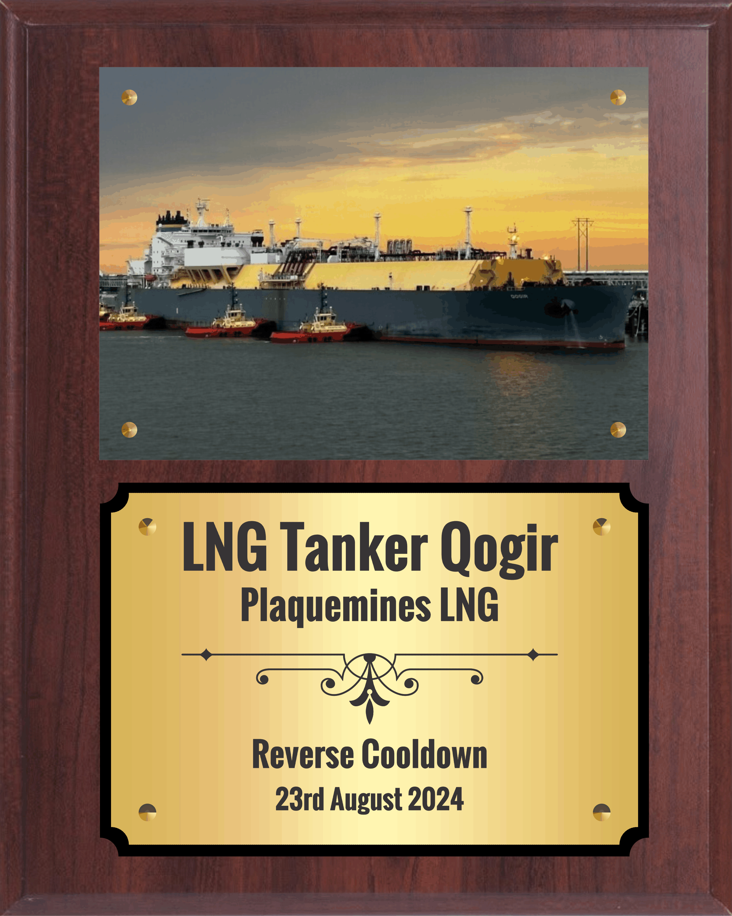 Simulated Walnut Plaque with Photo Plexi Mount