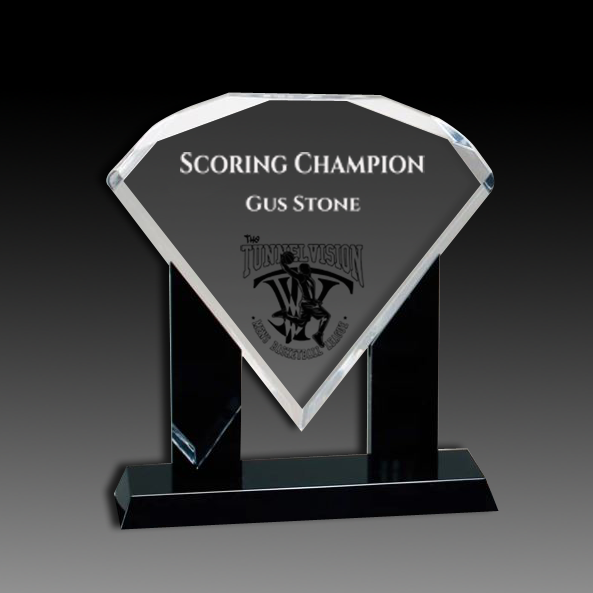 Acrylic Clear Diamond on Black Base