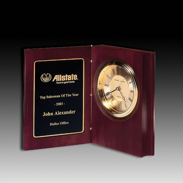 Rosewood Book Clock