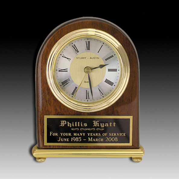 Lacquer Finished Dome Clock 4" x 5"
