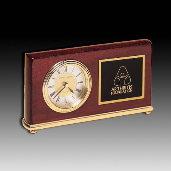 Lacquer Finished Desk Clock, 4" x 7"