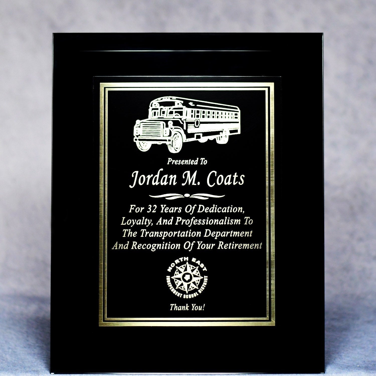Glass Black Plaque