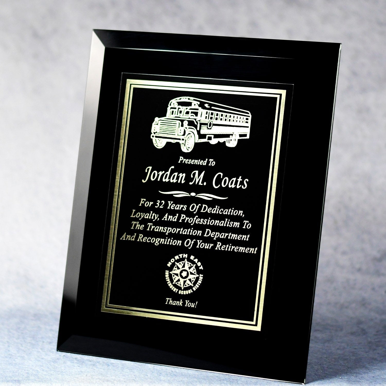 Glass Black Plaque