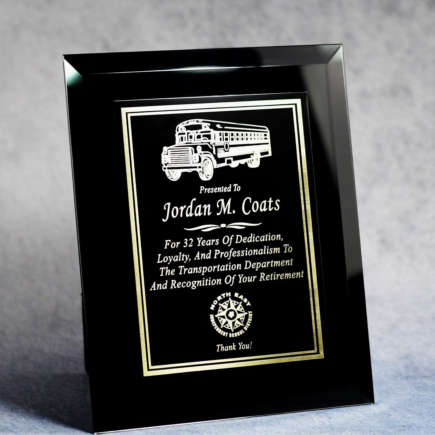 Glass Black Plaque