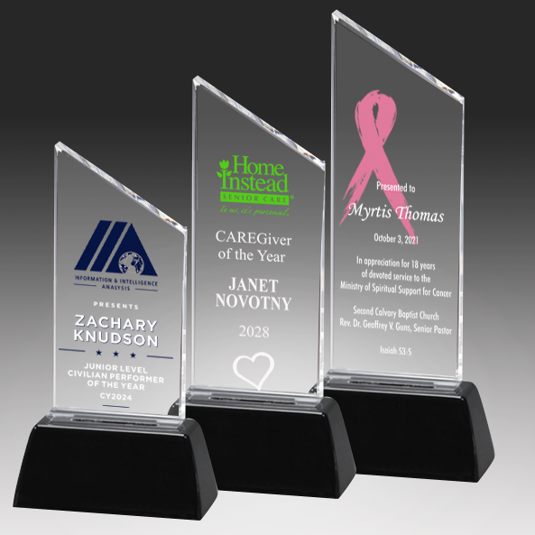 Group of acrylic peak tops in black base