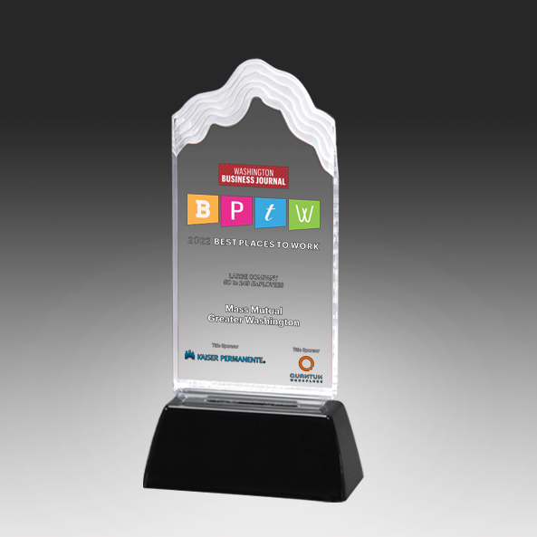 wave acrylic in base with color imprint