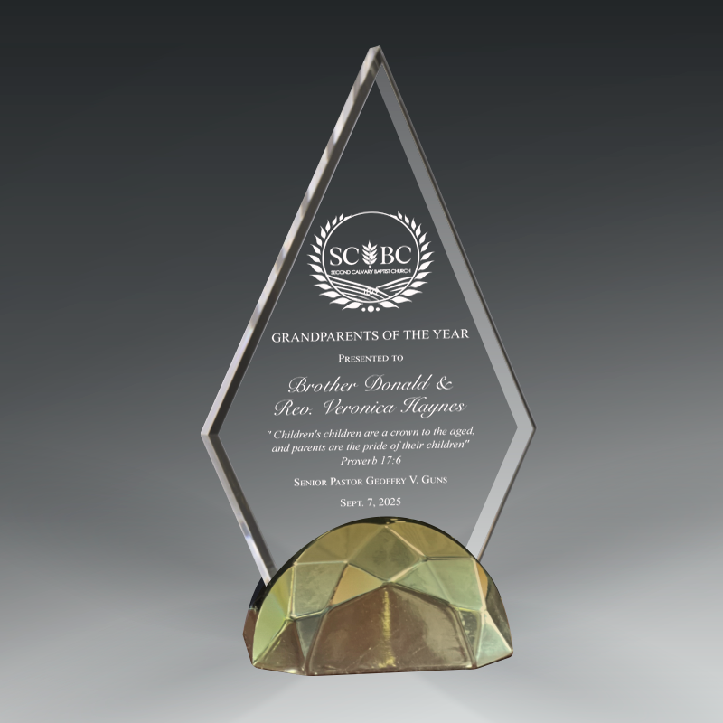 Acrylic Triangle in Metal Base