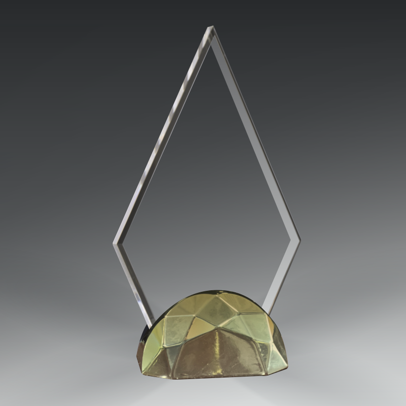 Acrylic Triangle in Metal Base