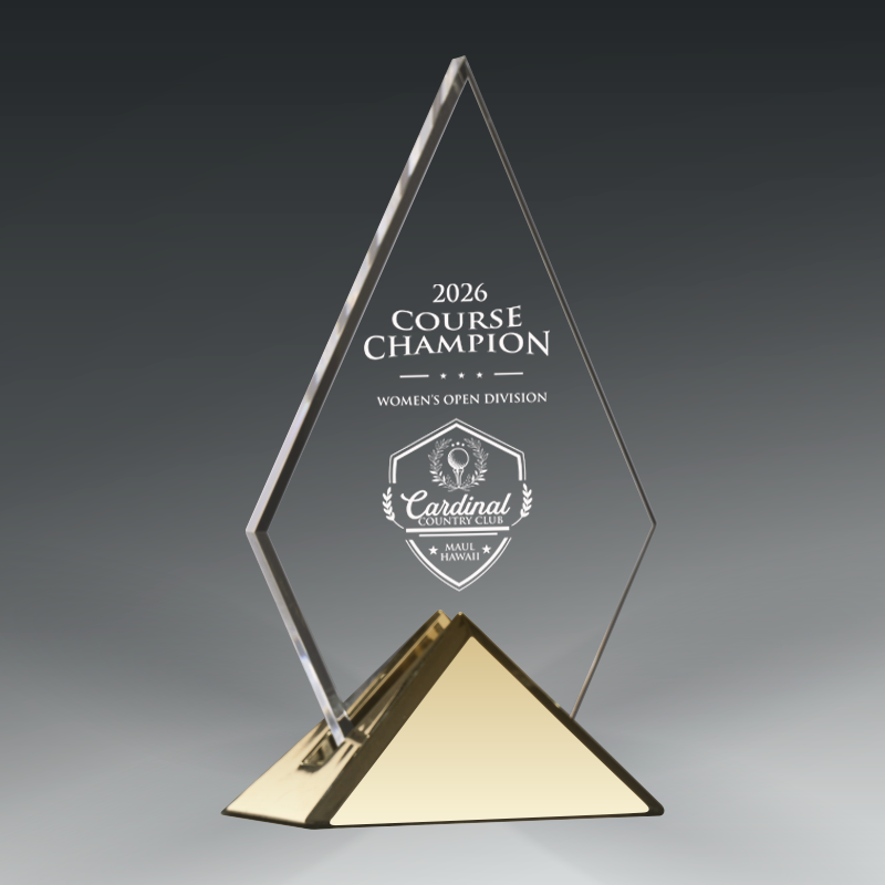 Acrylic Triangle in Metal Base