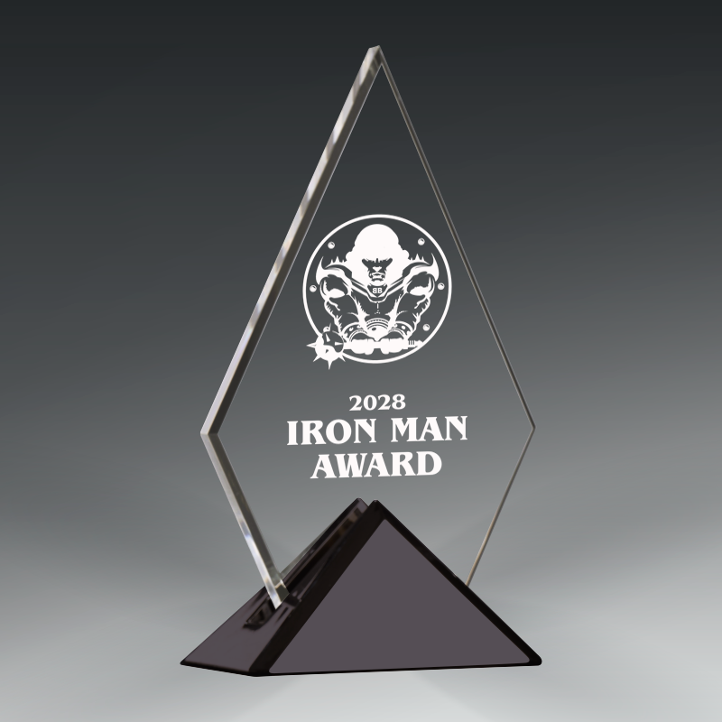 Acrylic Triangle in Metal Base