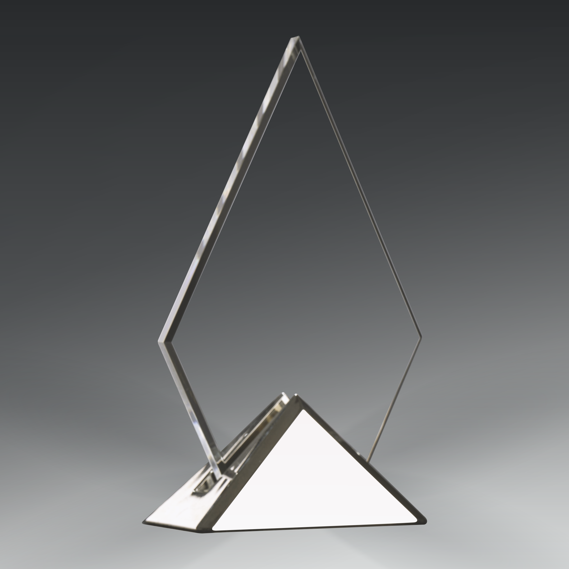 Acrylic Triangle in Metal Base
