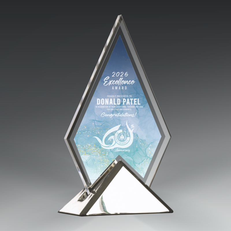 Acrylic Triangle in Metal Base