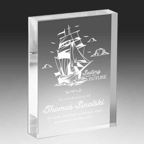 ACRYLIC BLOCK, STRAIGHT CUT, NO BEVEL