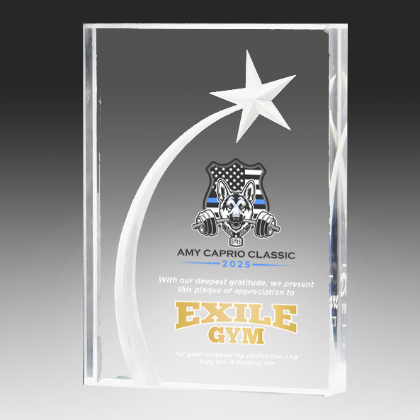 Acrylic Block with 3D Shooting Star