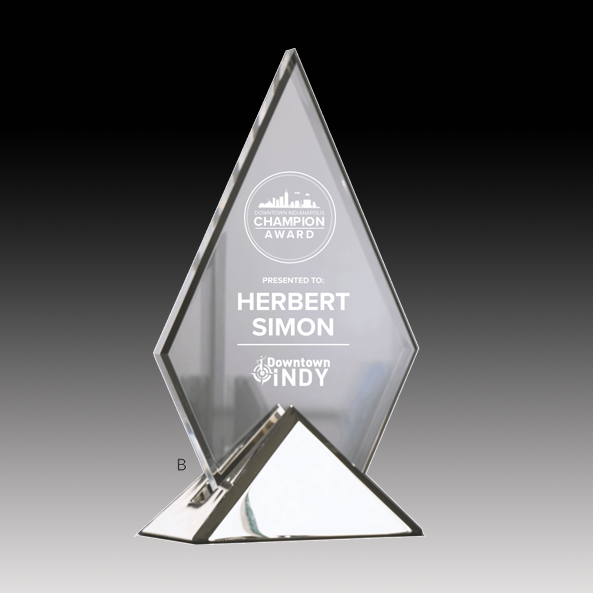 Jade Glass Digitally Printed with Bevels mounted in Metal Base