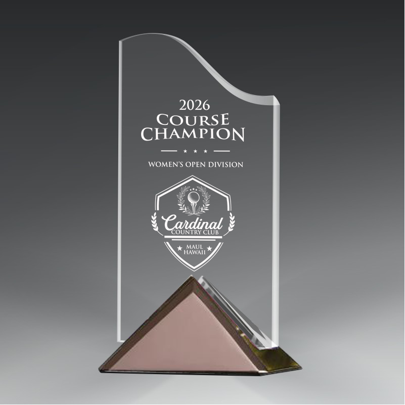 Acrylic Wave in Triangle Metal Base