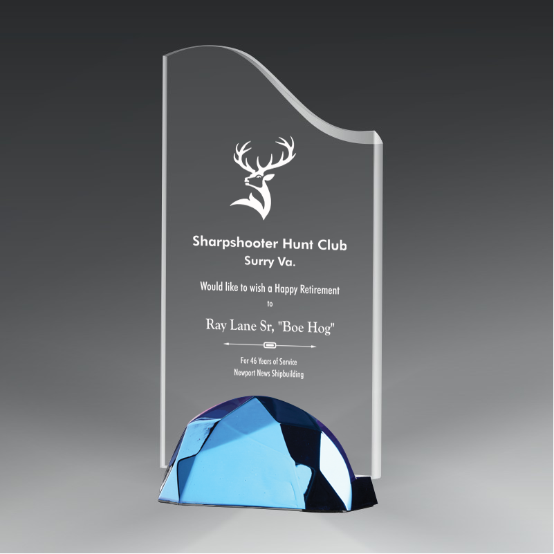 Acrylic Wave in Semicircle Metal Base