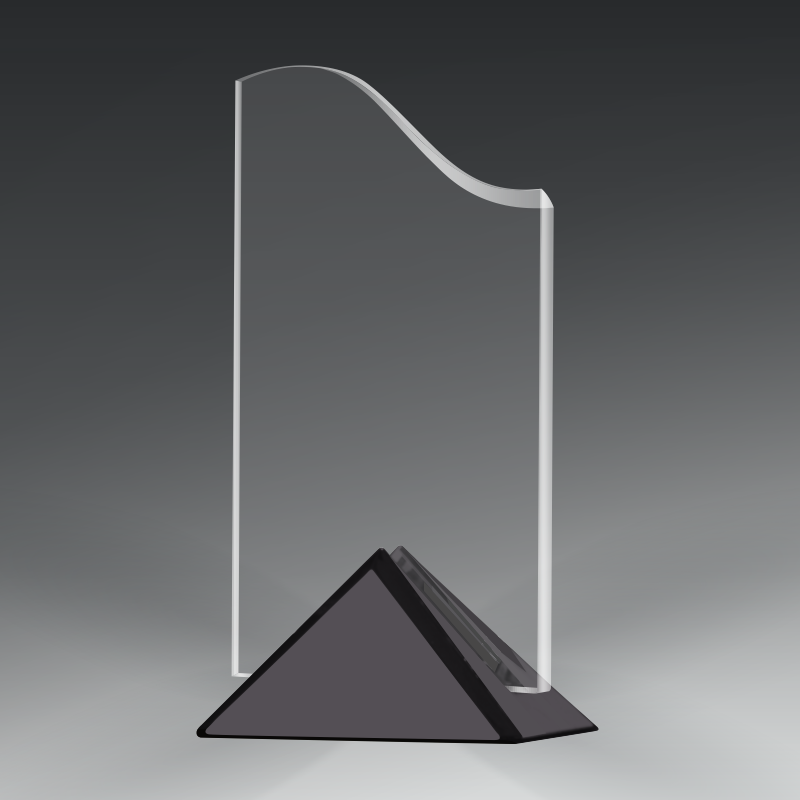 Acrylic Wave in Triangle Metal Base