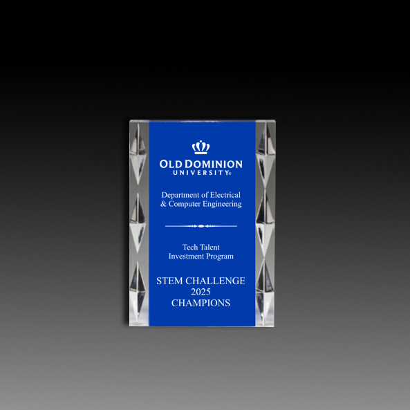 Acrylic Award with Blue Background and Jewel Accents