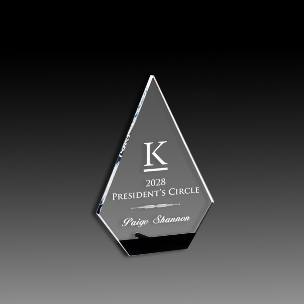 Diamond Series Clear Acrylic with Black Accent and Silver Post