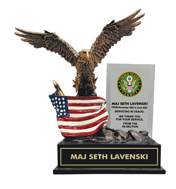 Eagle with Flag and Glass