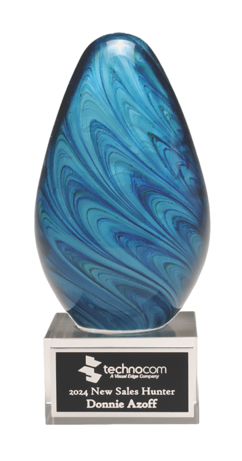 Blue and Green Art Glass Award