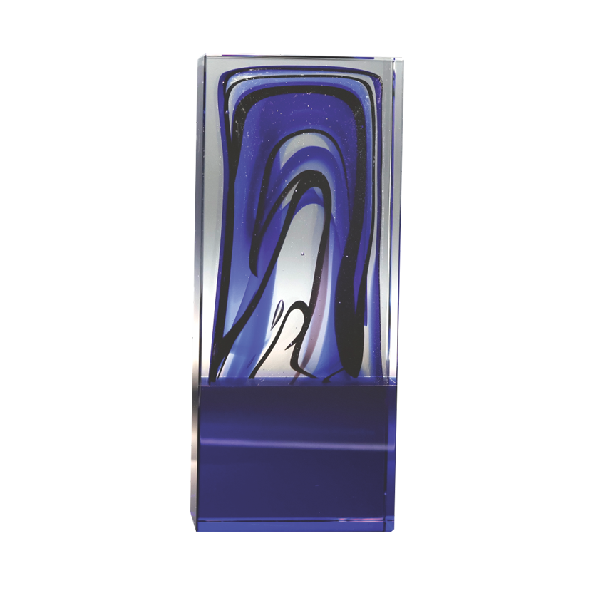 7.5 Inches Art Glass Blue Picaso